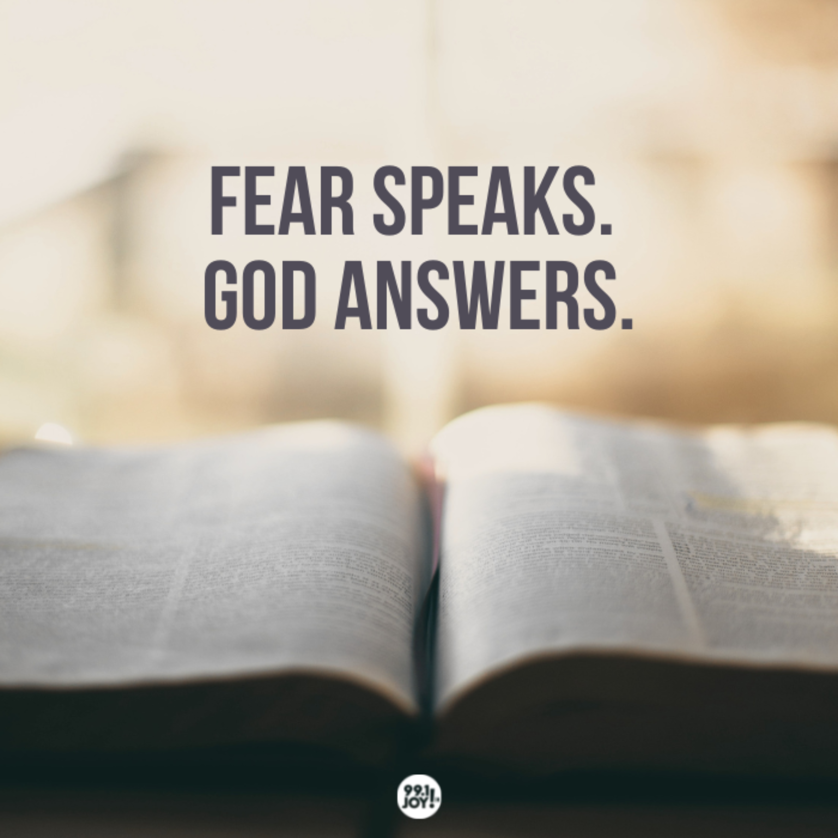 Fear Speaks. God Answers.