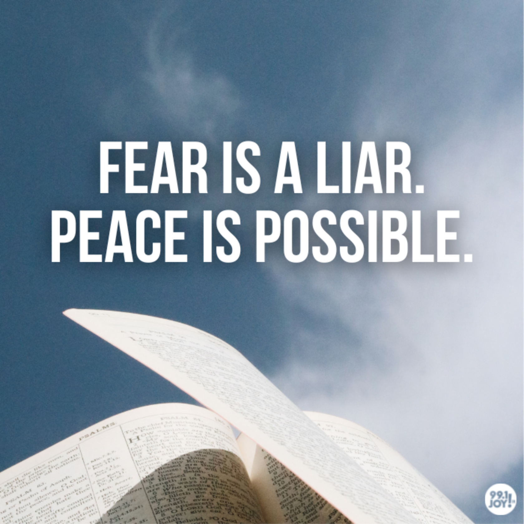Fear Is A Liar. Peace Is Possible.